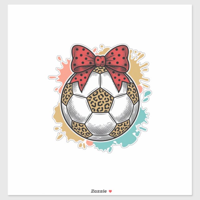 Leopard Soccer Bow Vintage Engraving Shirt Design_ (Sheet)
