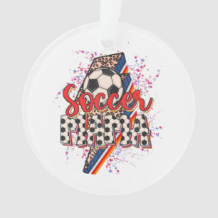 Leopard Soccer Mama Lightning Bolt Sport Mom Mothe Ornament