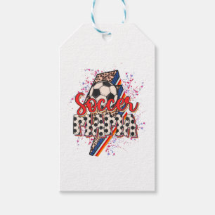 Leopard Soccer Mama Lightning Bolt Sport Mum Mothe Gift Tags