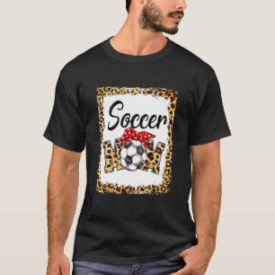 Leopard Soccer Mum Cute Mum Life Soccer Game Day C T-Shirt