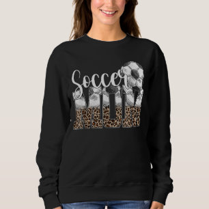 Leopard Soccer Mum Life Game Day Cheer Mum Mother' Sweatshirt