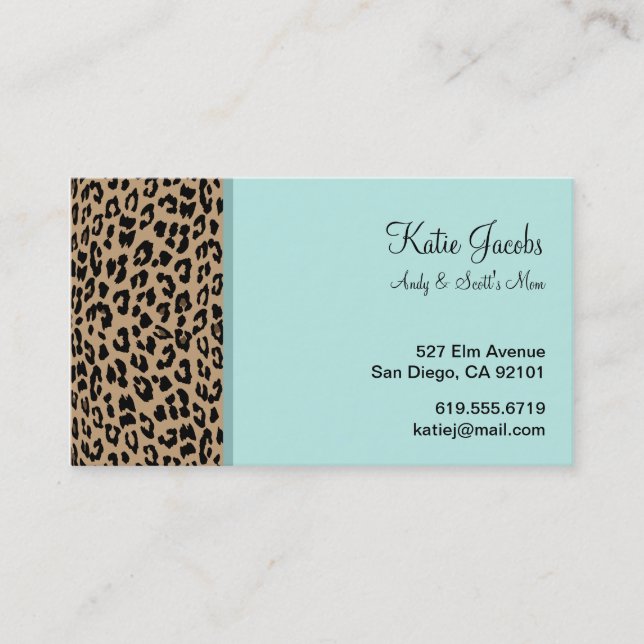 Leopard Social Calling Cards (Front)