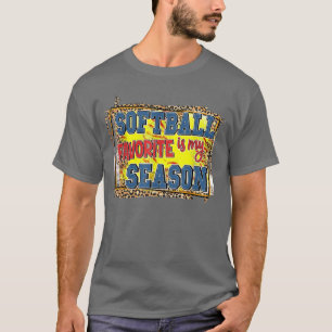 Leopard Softball Is My Favourite Season Sports Lov T-Shirt