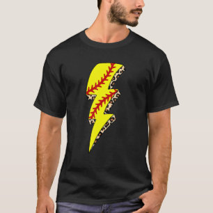 Leopard Softball Lightning Bolt Game Day Mama Moth T-Shirt