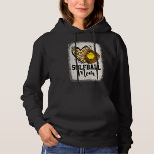 Leopard Softball Mum Softball Game Day Vibes Mothe Hoodie