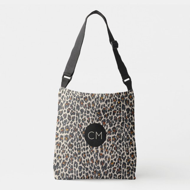 Leopard Sparkle Monogram Tote (Front)