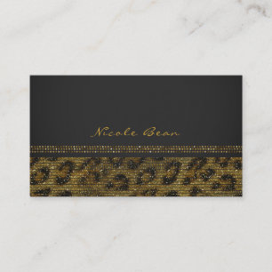 Leopard Sparkle Sequins Glam Chic Modern Elegant Business Card