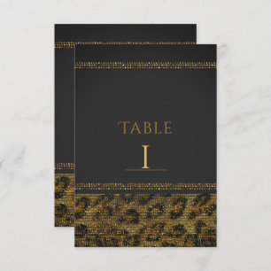 Leopard Sparkle Sequins Glam Chic Table Numbers
