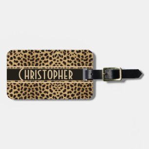 Leopard Spot Address Personalised Luggage Tag