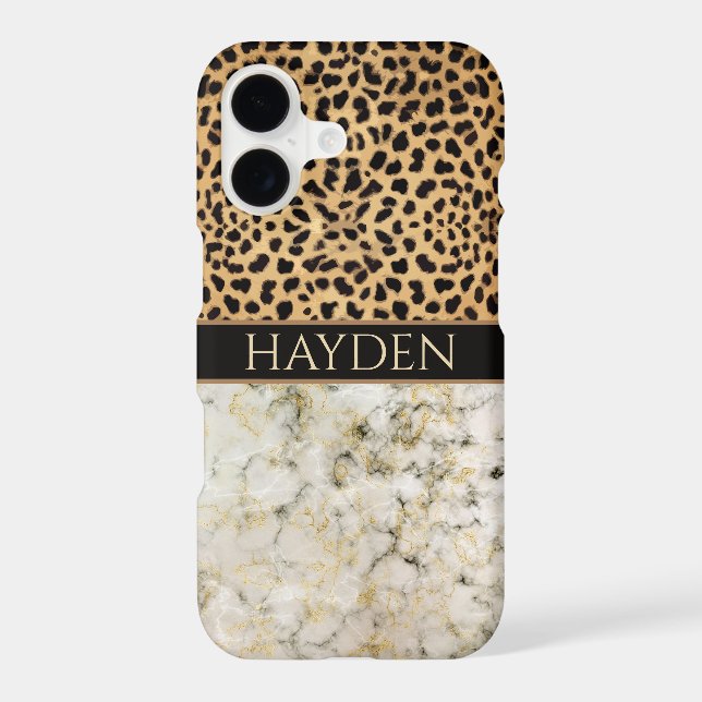 Leopard Spot Marble Your Name (Back)