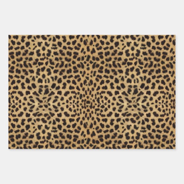 Leopard Spot Pattern Print Wrapping Paper Sheet (Front)