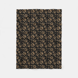 Leopard Spot Paw Prints Fleece Blanket