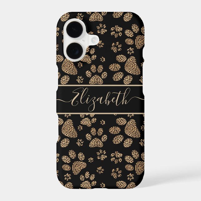 Leopard Spot Paw Prints Personalised (Back)