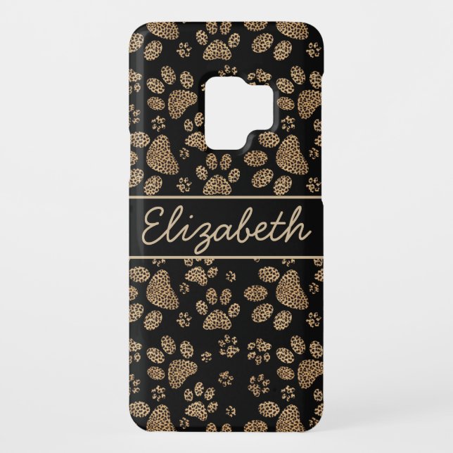 Leopard Spot Paw Prints Personalised Case-Mate Samsung Galaxy Case (Back)