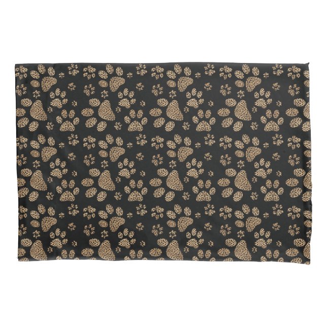 Leopard Spot Paw Prints Pillowcase (Front)