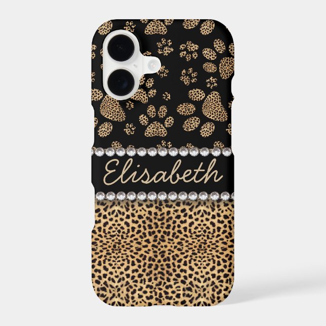 Leopard Spot Paw Prints Rhinestone (Back)