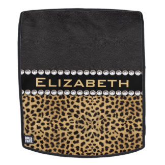 Leopard Spot Rhinestone Diamonds Monogram PHOTO Backpack