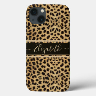 Leopard Spot Skin Print Personalise iPhone 13 Case