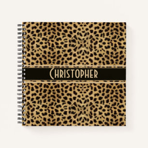 Leopard Spot Skin Print Personalise Notebook