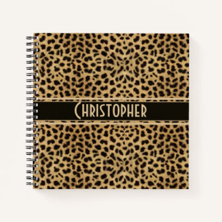 Leopard Spot Skin Print Personalise Notebook