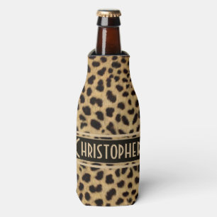 Leopard Spot Skin Print Personalised Bottle Cooler