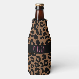 Leopard Spot Skin Print Personalised Bottle Cooler