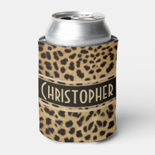 Leopard Spot Skin Print Personalised Can Cooler