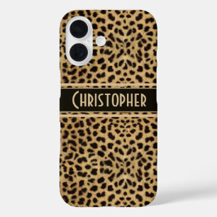 Leopard Spot Skin Print Personalised iPhone 16 Case