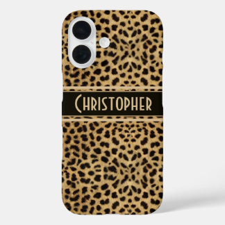 Leopard Spot Skin Print Personalised iPhone 16 Case