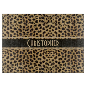 Leopard Spot Skin Print Personalised Cutting Board