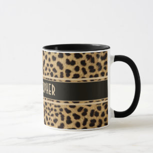Leopard Spot Skin Print Personalised Mug