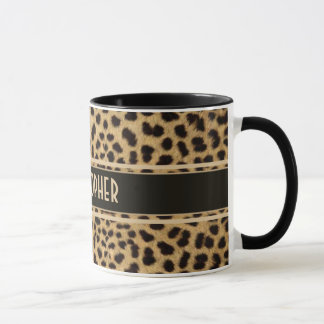 Leopard Spot Skin Print Personalised Mug