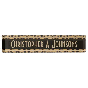 Leopard Spot Skin Print Personalised Nameplate