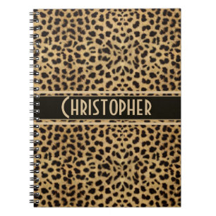 Leopard Spot Skin Print Personalised Notebook