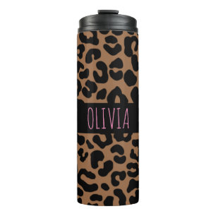 Leopard Spot Skin Print Personalised Thermal Tumbler