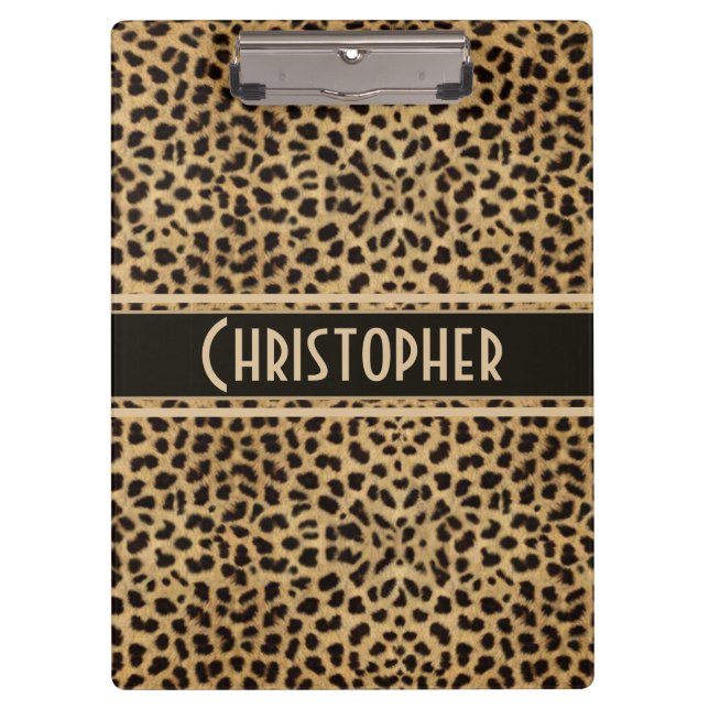 Leopard Spot To Personalise Clipboard (Front)