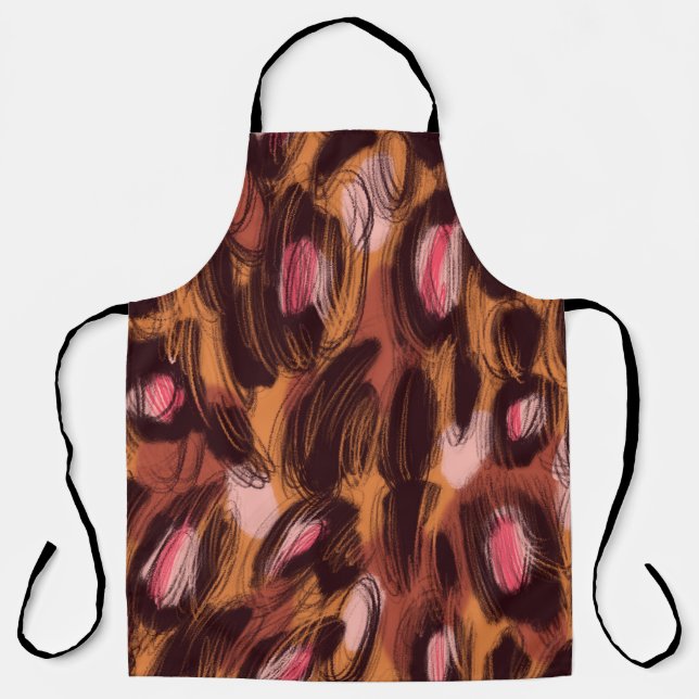 Leopard Spots African Animal Pattern Apron (Front)