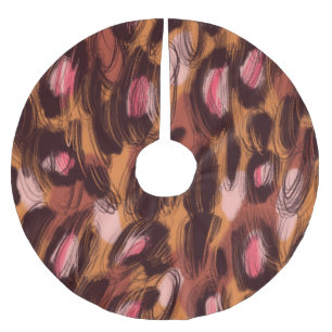 Leopard Spots African Animal Pattern Brushed Polyester Tree Skirt