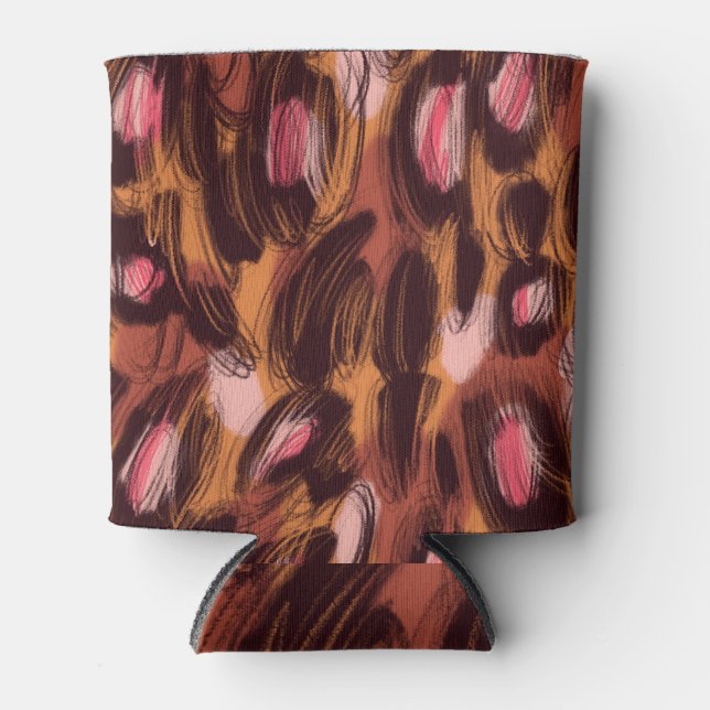 Leopard Spots African Animal Pattern Can Cooler (Front)