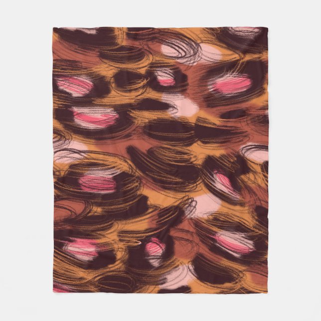 Leopard Spots African Animal Pattern Fleece Blanket (Front)