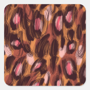 Leopard Spots African Animal Pattern Square Sticker