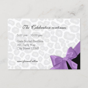 Leopard Spots and Purple Ribbon Information Card