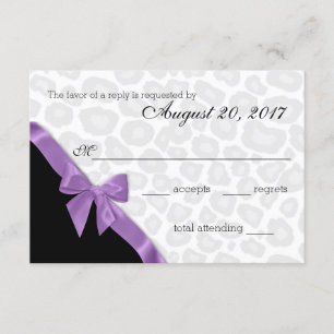 Leopard Spots and Purple Ribbon Response Card