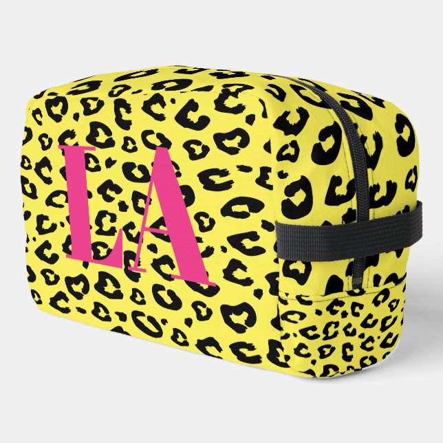 Leopard spots animal print custom toiletry bag (Left Corner)