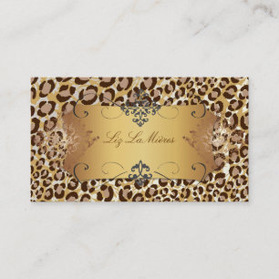 Leopard spots aux naturelle + dash of damask business card