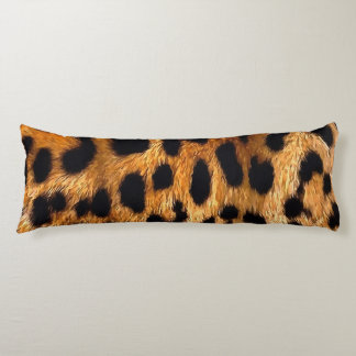Leopard Spots Black Brown Wild Animal Fine Art Body Cushion