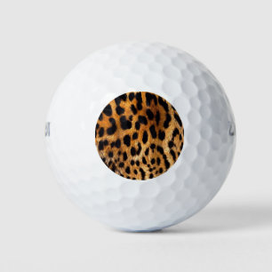 Leopard Spots Black Brown Wild Animal Fine Art Golf Balls
