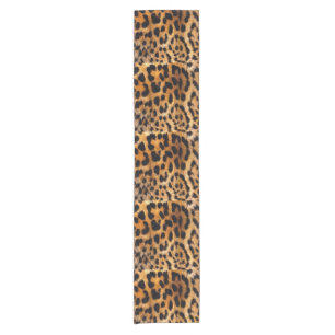 Leopard Spots Black Brown Wild Animal Fine Art Short Table Runner