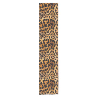 Leopard Spots Black Brown Wild Animal Fine Art Short Table Runner