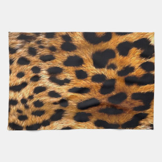 Leopard Spots Black Brown Wild Animal Fine Art Tea Towel